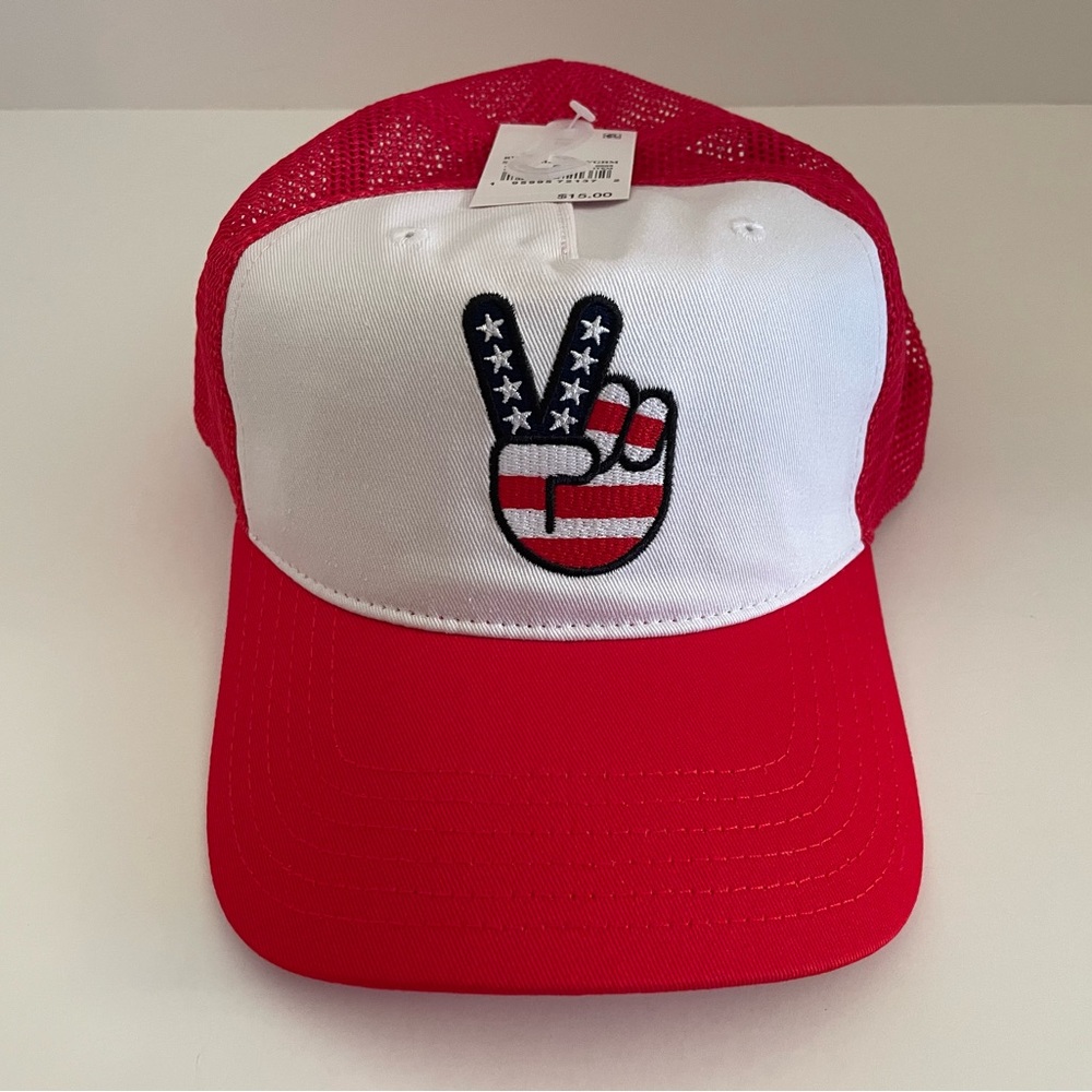 Mighty Fine Peace Sign Women’s Mesh Trucker Hat